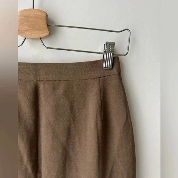 Vintage wool high waist ruffle hem pencil skirt made in France - Picture 2 of 12